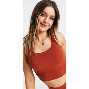 NWT Nike Yoga Luxe Women's Infinalon Cropped Tank Rust Size 1X